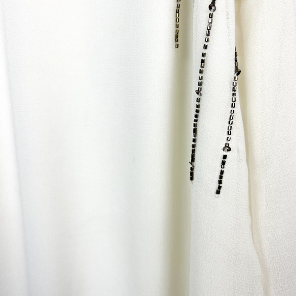 Sloane & Sadie Sleeveless White Beaded Blouse - Picture 8 of 10